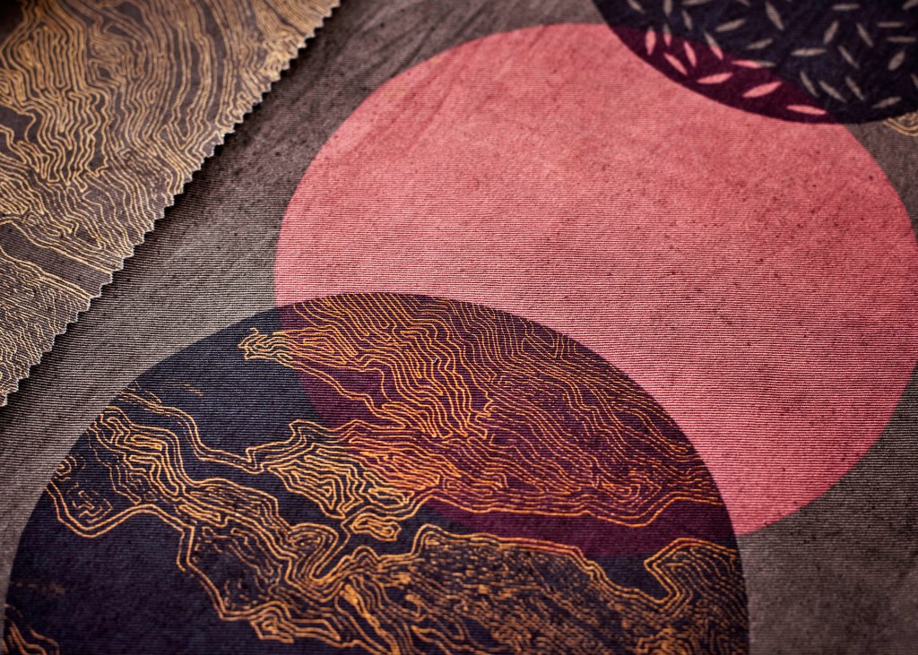 naturally dyed and printed cotton with logwood and modifers